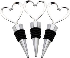 img 4 attached to 🍾 YKLIGTN 3Pcs Silver Love Design Heart Shape Wine and Beverage Bottle Stoppers - Perfect for Preserving Your Favorite Drinks!