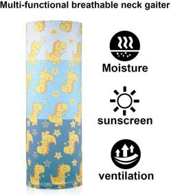 img 1 attached to 🧒 Kids Neck Gaiter Summer UV Protection Bandana Cartoon Outdoor Balalclava Scarf (Pack of 6) for Boys and Girls
