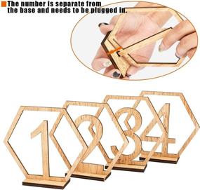 img 2 attached to WOWOSS 20-Pack Double Sided Hexagon Wooden Table Numbers with Base - 1 to 20 Wedding Table Numbers for Party, Events, Catering Decoration & More