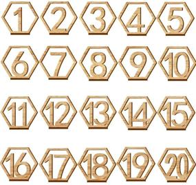 img 4 attached to WOWOSS 20-Pack Double Sided Hexagon Wooden Table Numbers with Base - 1 to 20 Wedding Table Numbers for Party, Events, Catering Decoration & More