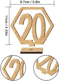 img 3 attached to WOWOSS 20-Pack Double Sided Hexagon Wooden Table Numbers with Base - 1 to 20 Wedding Table Numbers for Party, Events, Catering Decoration & More