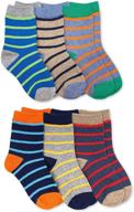 jefferies socks boys stripe 🧦 pattern crew socks - pack of 6 logo