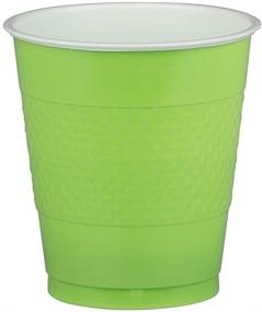 img 1 attached to 🍹 Vibrant Lime Green Plastic Party Cups - 12 oz - Pack of 20 Glasses by JAM PAPER