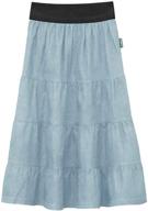 👖 lightweight 4-tiered denim skirt for baby girls – knee-length logo