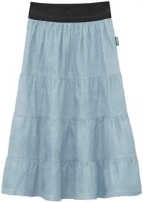 img 1 attached to 👖 Lightweight 4-Tiered Denim Skirt for Baby Girls – Knee-Length