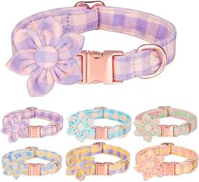 img 3 attached to 🌸 Stylish Floral Pattern Dog Collars for Flower Girl Pooches - Metal Buckle, Soft Cotton-Nylon, Adjustable Sizes - Perfect for Small, Medium, and Large Female Dogs