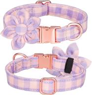 🌸 stylish floral pattern dog collars for flower girl pooches - metal buckle, soft cotton-nylon, adjustable sizes - perfect for small, medium, and large female dogs logo