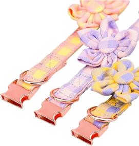 img 2 attached to 🌸 Stylish Floral Pattern Dog Collars for Flower Girl Pooches - Metal Buckle, Soft Cotton-Nylon, Adjustable Sizes - Perfect for Small, Medium, and Large Female Dogs