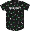 minecraft boys video game t shirt boys' clothing - tops, tees & shirts logo