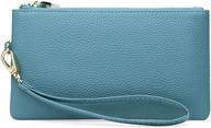 elegant women's wristlet clutch: slim leather wallet with rfid blocking - secure your essentials in style! logo