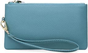 img 4 attached to Elegant Women's Wristlet Clutch: Slim Leather Wallet with RFID Blocking - Secure your Essentials in Style!