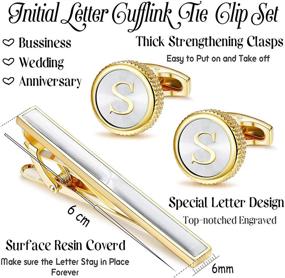 img 2 attached to 💼 Luxurious Alphabet Cufflinks: Men's Essential for Business & Wedding Attire - LOLIAS Accessory Collection