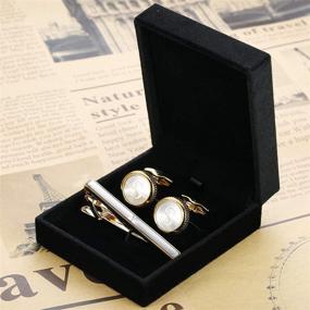 img 1 attached to 💼 Luxurious Alphabet Cufflinks: Men's Essential for Business & Wedding Attire - LOLIAS Accessory Collection