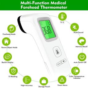 img 3 attached to 🌡️ Quick, Accurate Non-Contact Forehead Thermometer for Fever Detection in Babies, Kids, and Adults - Digital Medical Infrared Temporal Thermometer with Fever Alarm & Memory Function