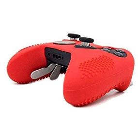 img 1 attached to 🎮 Enhance Gaming Experience with Taifond Anti-Slip Silicone Controller Cover for Xbox One Elite Controller (Red) – Includes Two Thumb Grip Caps!