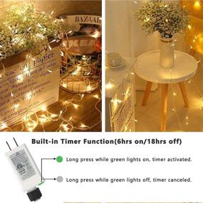 img 2 attached to 🎄 Lomotech 66ft 200LED Christmas Lights - 8 Modes, Timer Function, Waterproof Indoor Outdoor Twinkle Lights. Perfect for Home Yard Wedding Holidays Christmas Decorations in Warm White. Plug-in for Enhanced SEO.