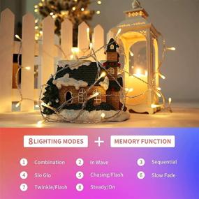 img 1 attached to 🎄 Lomotech 66ft 200LED Christmas Lights - 8 Modes, Timer Function, Waterproof Indoor Outdoor Twinkle Lights. Perfect for Home Yard Wedding Holidays Christmas Decorations in Warm White. Plug-in for Enhanced SEO.