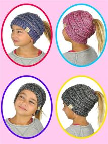 img 1 attached to C C BeanieTail Childrens Ponytail Beanie Outdoor Recreation