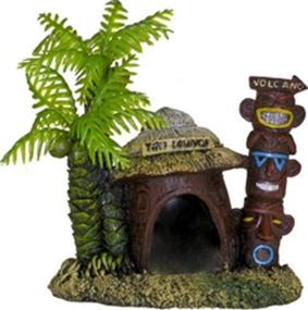 img 1 attached to 🐠 Enhance Your Betta's Habitat with the Blue Ribbon 006062 Exotic Environments Betta Hut with Palm Tree - Multi