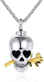 img 2 attached to 💀 GMXLin Skull Cremation Urn Necklace: Stylish Memorial Pendant with Stainless Steel Chain & Funnel