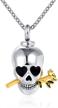 💀 gmxlin skull cremation urn necklace: stylish memorial pendant with stainless steel chain & funnel logo