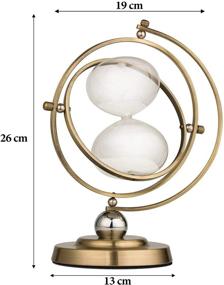 img 3 attached to ⌛ Vintage Brass-Tone Hourglass with 60 Minute Timer, 720° Rotating Sand Timer for Home Décor and Wedding Gift in White Sand