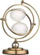 ⌛ vintage brass-tone hourglass with 60 minute timer, 720° rotating sand timer for home décor and wedding gift in white sand logo