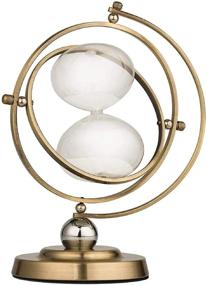 img 4 attached to ⌛ Vintage Brass-Tone Hourglass with 60 Minute Timer, 720° Rotating Sand Timer for Home Décor and Wedding Gift in White Sand