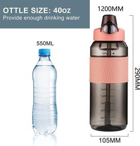 img 3 attached to 💧 Geahod 40oz Water Bottle with Straw - Large BPA Free Sports Bottle for Adults - Ideal for Fitness, Gym, Camping & Outdoor Sports