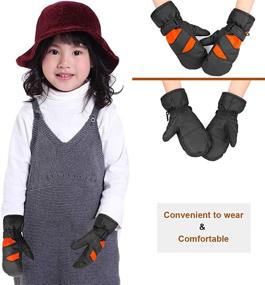 img 1 attached to ❄️ Waterproof Winter Kids Ski Mitten - Windproof Snow Glove for Outdoor Sports - Cold Weather Mittens for Boys and Girls by KRATARC