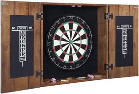 img 2 attached to Hathaway Drifter: Premium Solid Wood Dartboard & Cabinet Set – Sleek and Stylish