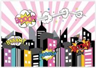 🎉 vibrant allenjoy 7x5ft supergirl party backdrop: captivating superhero cityscape for memorable photo booth moments at girls' birthday party, baby shower & more! logo