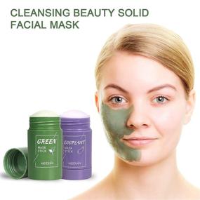 img 1 attached to 🍆 Green Tea/Eggplant Purifying Clay Stick Mask 2-Pack: Deep Clean Pores, Remove Blackheads, and Control Oil for All Skin Types - Men and Women