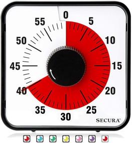 img 4 attached to 🕐 Secura 60-Minute Visual Countdown Timer - Oversize Classroom Timer for Kids and Adults - Durable Mechanical Kitchen Timer Clock with Magnetic Backing (Red)