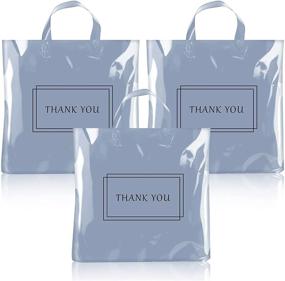 img 4 attached to 100-Piece Thank You Bags for Business - 12 x 15.7 Inch Reusable Plastic Shopping Bags with Soft Loop Handle - Ideal for Stores, Boutiques, Clothes, Bags (Silver)