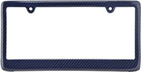 img 1 attached to 🔵 BLVD-LPF OBEY YOUR LUXURY Blue Carbon Fiber License Plate Frame - Genuine 100% Real TAG Cover FF