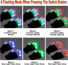 img 3 attached to AMENON 4 Pairs LED Gloves: Flashing Finger Gloves for Kids Teens - Perfect for Neon Rave Party, Holiday Gift, Birthday Carnival & Christmas Party Favors