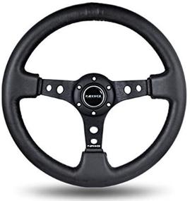 img 2 attached to 🚗 NRG Innovations 350mm Deep Dish Steering Wheel in Black Leather (Part: ST006R)