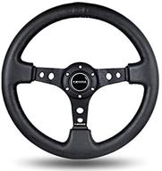 🚗 nrg innovations 350mm deep dish steering wheel in black leather (part: st006r) logo