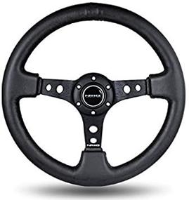 img 3 attached to 🚗 NRG Innovations 350mm Deep Dish Steering Wheel in Black Leather (Part: ST006R)