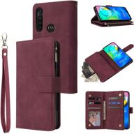 👜 stylish wine red wallet case with 6 card slots for moto g power 2020 logo