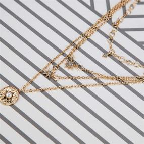 img 3 attached to 🌙✨ Kercisbeauty Moon and Star 4 Layered Necklace: Stunning Gold Pendant for Women and Girls - Perfect Charm Jewelry Set, Ideal Gift for Her