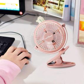 img 1 attached to 🎀 KEYNICE USB Desk Fan: Portable Mini Clip-on Fan for Home, Office, and Camping - Pink