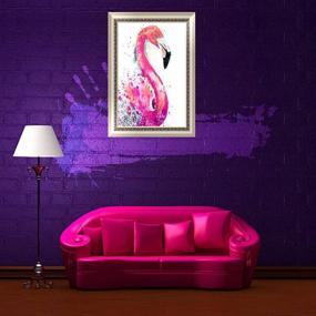 img 2 attached to 🦩 Набор для 5D алмазной живописи «Фламинго DIY»: Частичная вышивка с кристаллическими стразами для декора стены дома - 11.8x15.8 дюйма.