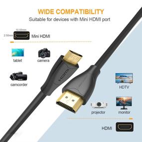 img 2 attached to 🔌 4K Mini HDMI to HDMI Cable, Bidirectional High Speed Adapter for Graphics Card, HDTV, Tablet, Camera - Sony HDR-XR50, Nikon Z6, Canon EOS RP/EOS R/EOS 7D Mark II/XA40, Nvidia Shield - 6ft