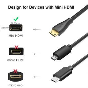 img 3 attached to 🔌 4K Mini HDMI to HDMI Cable, Bidirectional High Speed Adapter for Graphics Card, HDTV, Tablet, Camera - Sony HDR-XR50, Nikon Z6, Canon EOS RP/EOS R/EOS 7D Mark II/XA40, Nvidia Shield - 6ft