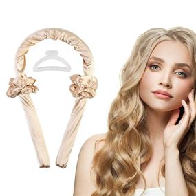 img 4 attached to 🎀 Marvelent Heatless Hair Curlers for Long Hair - Tik Tok Silk Curls Headband, Starter Kit 3pcs, Soft Foam Hair Rollers - No Heat, Natural Curly Hair, Protects without Damage (Champagne, 4 Colors)