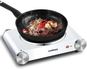 img 4 attached to CUSIMAX Electric Hot Plate - 1500W Single Burner for Cooking, Stainless Steel Body, Rapid Heat-up, Adjustable Temperature Control - White, Your Ultimate Kitchen Assistant