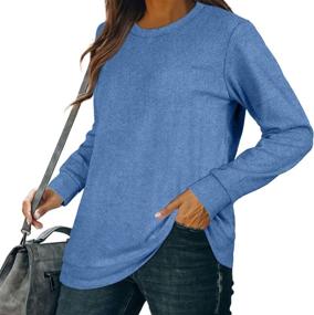 img 2 attached to 👚 Women's Casual Long Sleeve Tops Pullover - Sousuoty Sweatshirts & Sweaters