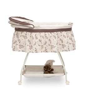 img 2 attached to 🌿 Delta Children Deluxe Sweet Beginnings Bedside Bassinet - Portable Crib with Lights, Sounds, and Falling Leaves